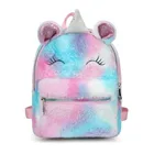 Unique design lovely unicorn cute animals soft colorful plush backpacks for girls