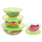 8pcs mixing bowls set glass salad bowl table service oven safe glass salad bowl with lid