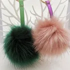 Faux Fur Pompom Bag Charm Ornament Fluffy Fur Pompom Keyring