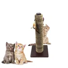 New Designed wood base and corrugated cardboard cat scratcher post tree cat accessories toy