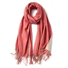 Fashion autumn/winter faux cashmere scarf two-sided pure color warm scarf shawl