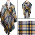 Cashmere large square towel blended color plaid skin-friendly scarf women winter warm versatile shawl