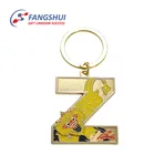 Bag accessories gold color zinc alloy metal custom 3d alphabet letter z keychain