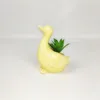 Yellow Duck Shape Ceramic Plants Potted Artificial Succulent Plants