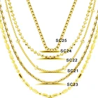 RINNTIN Real 925 Silver Gold Chain, 18k Gold Plated Necklace Chain Jewelry