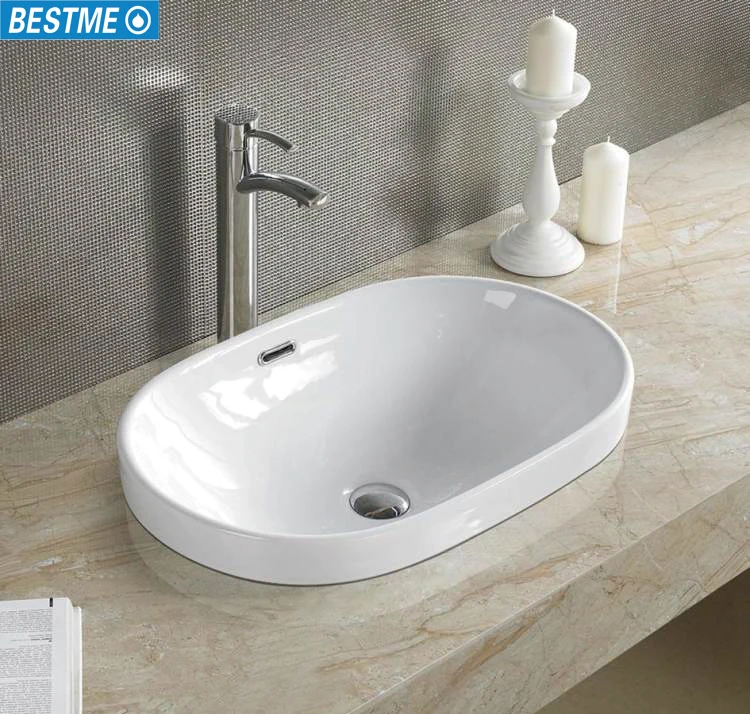 Self Cleaning Glaze Ceramic rectangular wash basins designs art basin vessel sink