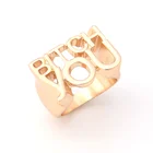 V&R Qingdao Joalheria Jewelry Design Metal Alphabet Letter Wide Band Ring