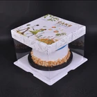 Hot selling cake box plastic clear square cake box cake box for wedding