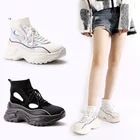 New design ladies shoes comfort microfiber platform high quality sneakers chunky women sport shoes