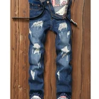 Branded Fashion Designers Blue Men'S Clothing Jeans Pantalones Pants Ripped Mens Denim Jeans Trousers Jeans Men