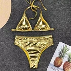 Wholesale Swimsuit Women Girl Sexy Swimwear Manufacturer Custom Shiny Bikini