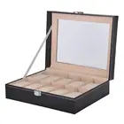 Luxury Travel Black Leather Display For Men Gift Box Watch Box