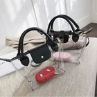 Holographic shoulder bag women pvc transparent handle tote Transparent ladies fashion shopping bags