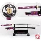Handmade full tang high quality folded steel sword japanese katana samurai metal craft black sheath