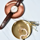 Brass Table Brass Nordic Simple Design Customized Logo Brass Circular Storage Plate Jewelry Tray For Table Decoration