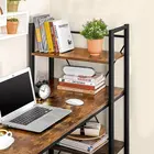 Home Office Industrial Modern Cheap Writing Study Wood Corner Computer Desk with Bookshelf
