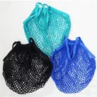 Reusable Grocery Mesh Bags Organic Cotton String Shopping Bags Produce Net Bags with short Handle for Fruit Vegetable