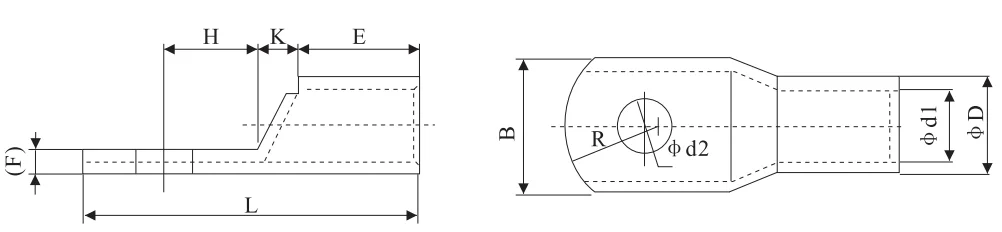 SC Series Electrical Connector Terminal, Copper Cable Lug