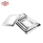 Factory direct square tray dinner food plate stainless steel eating plates