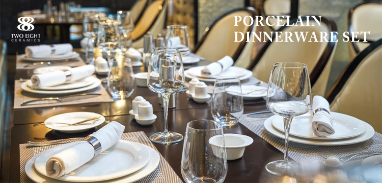 Dinnerware Sets Ceramic, Hotel Luxury Dinner Set Dinnerware, Catering Event Ceramic Tableware White>