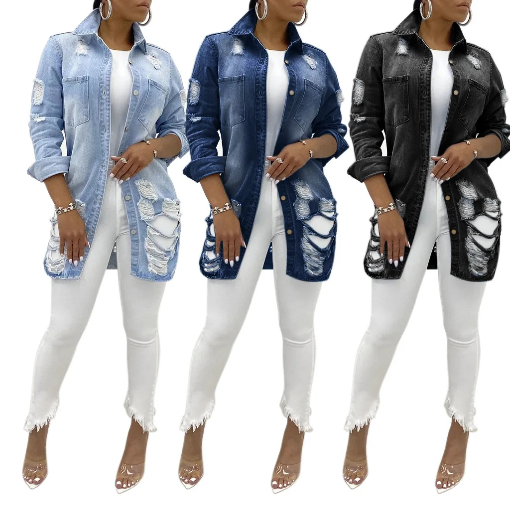 New Fashion Ladies Two-piece Veste Femme Irregular Short Denim Vest Jacket Puff Sleeve Loose Blouse Suit Women