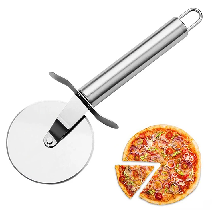 China Factory High Quality Ecofriendly Food Grade Premium 430 Stainless Steel Pizza Cutter Wheel Home Pizza Knife 