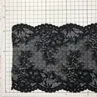 Nylon Spandex Lace High Quality16cm Black Fancy Design Nylon Spandex Stretch Lace Trim