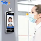 multiple languages display live face recognition high temperature measurement smart access control