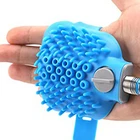Factory outlet wholesale hot sale blue dog cat pet massager grooming glove brush