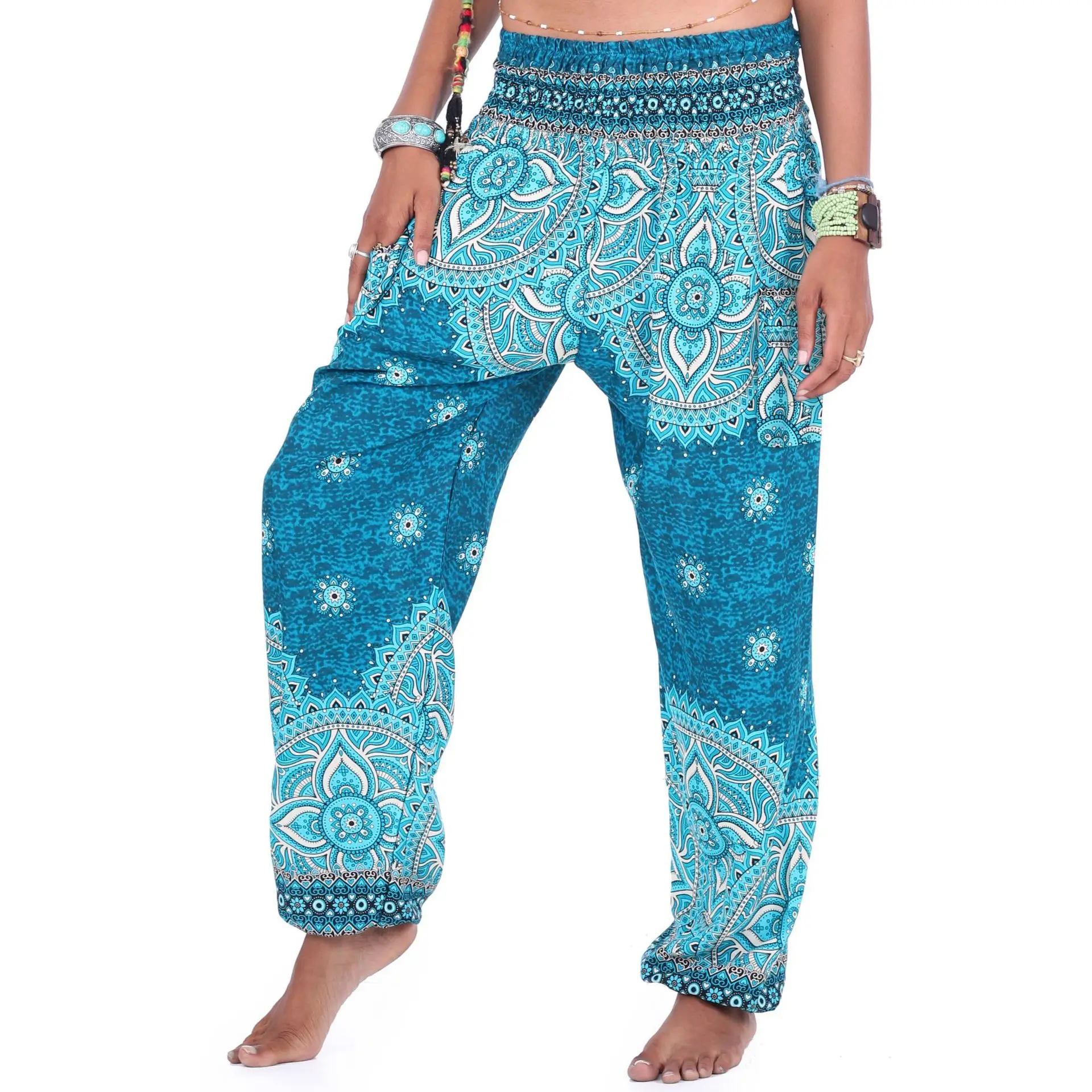 Women's Boho Pants High Waist Yoga Print Hippie Summer Beach Pants for Travel Vacation 2020 hot selling