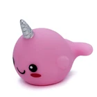 light up bath toy cartoon sea animal cute narwal baby bathtub toys with good quality