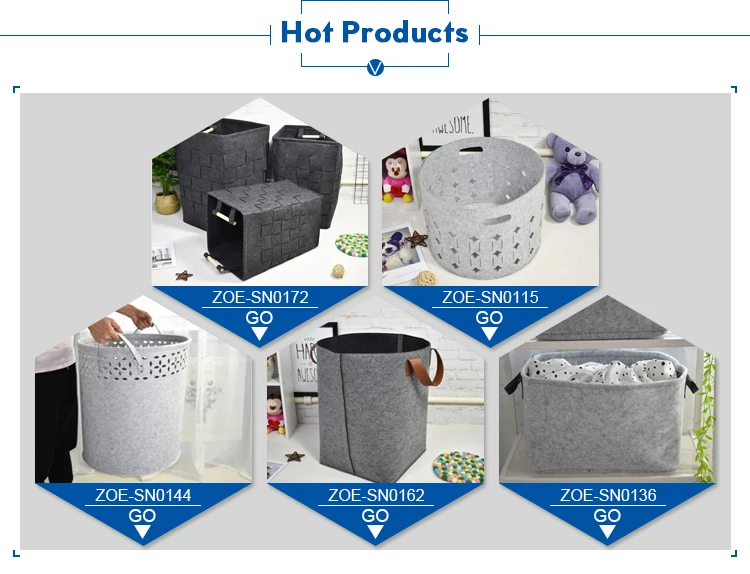 2020 eco-friendly felt large laundry hamper basket foldable&