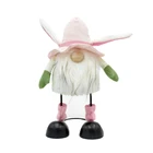 In stock Nordic Tomte Spring Decoration Office Home Desk Decor Pink Easter Gift Standing Gnomes with Bunny Ears Hat