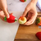 Amazon ホット売主キッチンツールレッドラウンドシェイプトマトイチゴトマト野菜果物籾摺り幹リムーバー