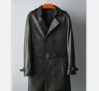 Wholesaler Men's Genuine leather Lambskin trench coat with button for men winter