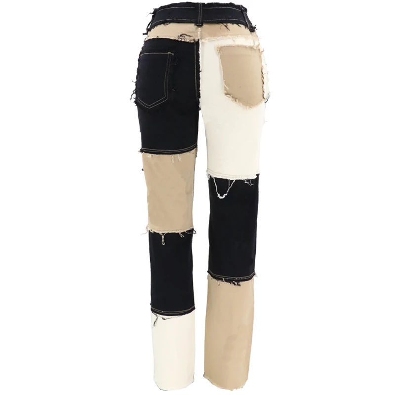 2022 Hot Selling Print logo Mid Waist Ripped Bell Bottom Jean Washed Flare Jeans for Women