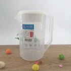 plastic water pitcher with lid, juice jug with measuring scale