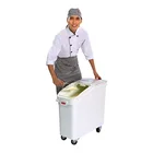 Food 102L Kitchen Plastic Storage Bin with Wheel and Lids for Rice Flour Ingredient