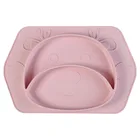 Heat-resistant Cute Shape Yellow Divided Silicone Feeding Tableware Wholesale Set High Quality Dinnerware Training Plate