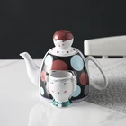 Hot sale hotel home restaurant japanese human pattern porcelain teapot tea set