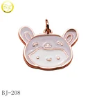 Metal charm accessories customized cartoon head enamel metal pendant tags for lady jewelry