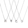Women Mother's Day Gift A-Z 26 Letter R Initial Alphabet Pendant Crystal Tiny Necklace