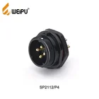 4 Weipu SP2112/P IP68 Waterproof Crimp Solder Connector Socket 2 3 4 5 7 9 Pin Rear-nut Mount Socket