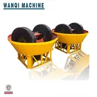China small double wheel wet pan mill/silver copper zinc iron lead ore dressing wet mill pan