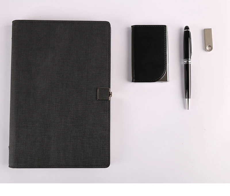 logo customized promotional business gift set/notebook with usb