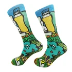 Combed Cotton Material Custom Men Printed Terry Cute Animal Pattern Print Socks