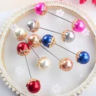 Fashion Ladies Double pearls OEM Custom Jewelry Accessaries Pin Brooch