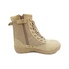 Suede leather mens combat military desert safety army shoes