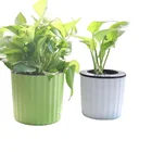 Flower Pot Brown Aisimi Plastic Planter Flower Pot Brown White Pot
