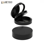 PB-007 Luxury matte black round magnetic compact powder case